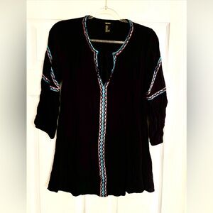 Forever 21 Top Women's Embroidered Kimono Beachy Boho Summer Vibe Sz Small.